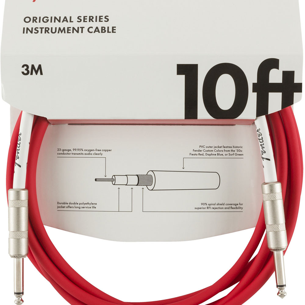 Fender 0990510010 Instrument Cable Original Series 10Ft Fiesta Red
