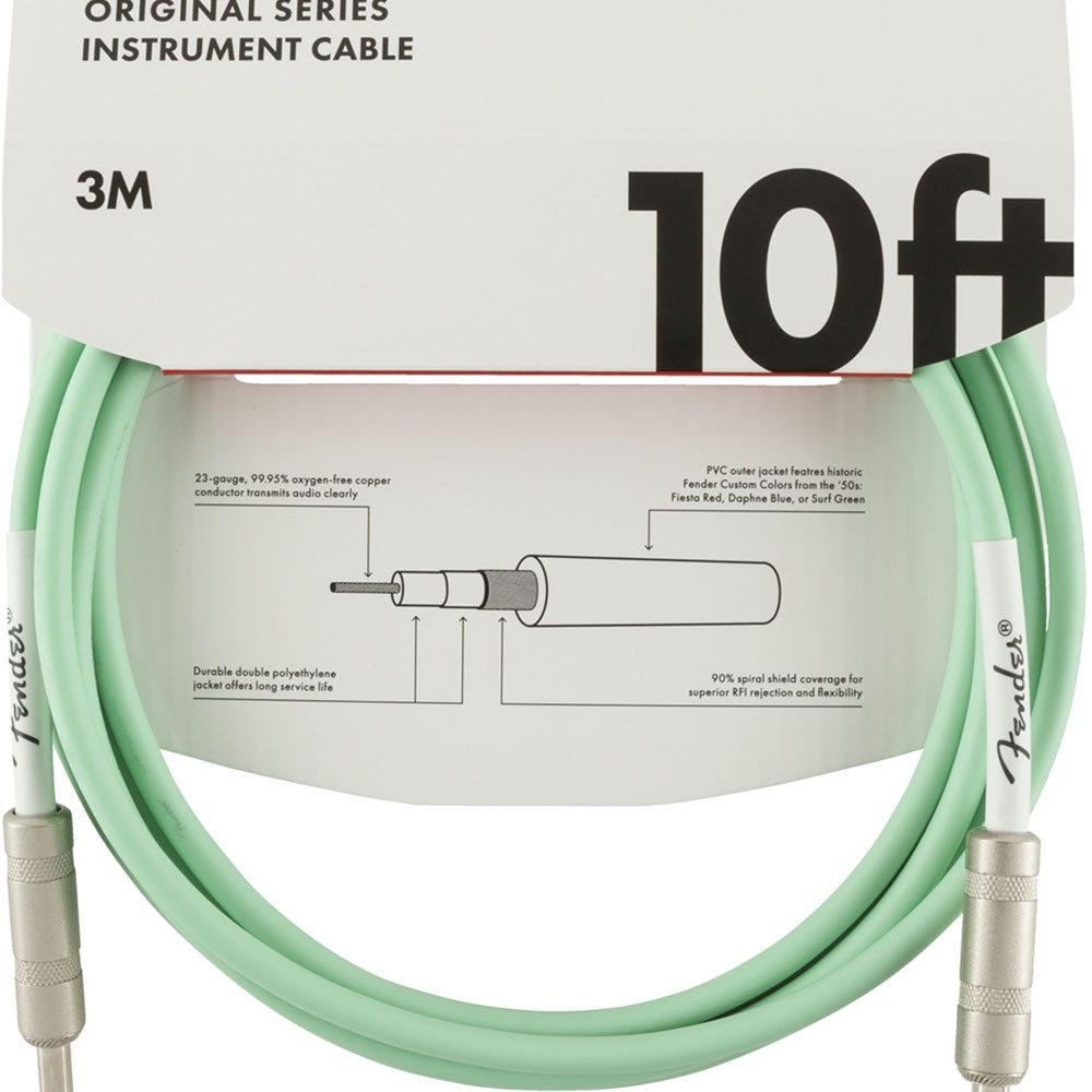 Fender 0990510058 Instrument Cable Original Series 10Ft Surf Green