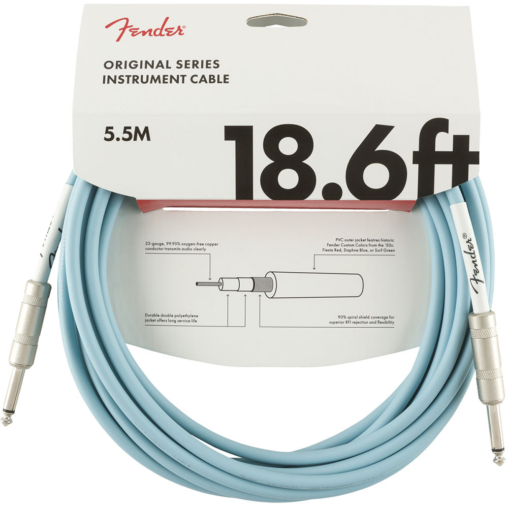Fender 0990520003 Instrument Cable Original Series 18.6Ft Daphne Blue