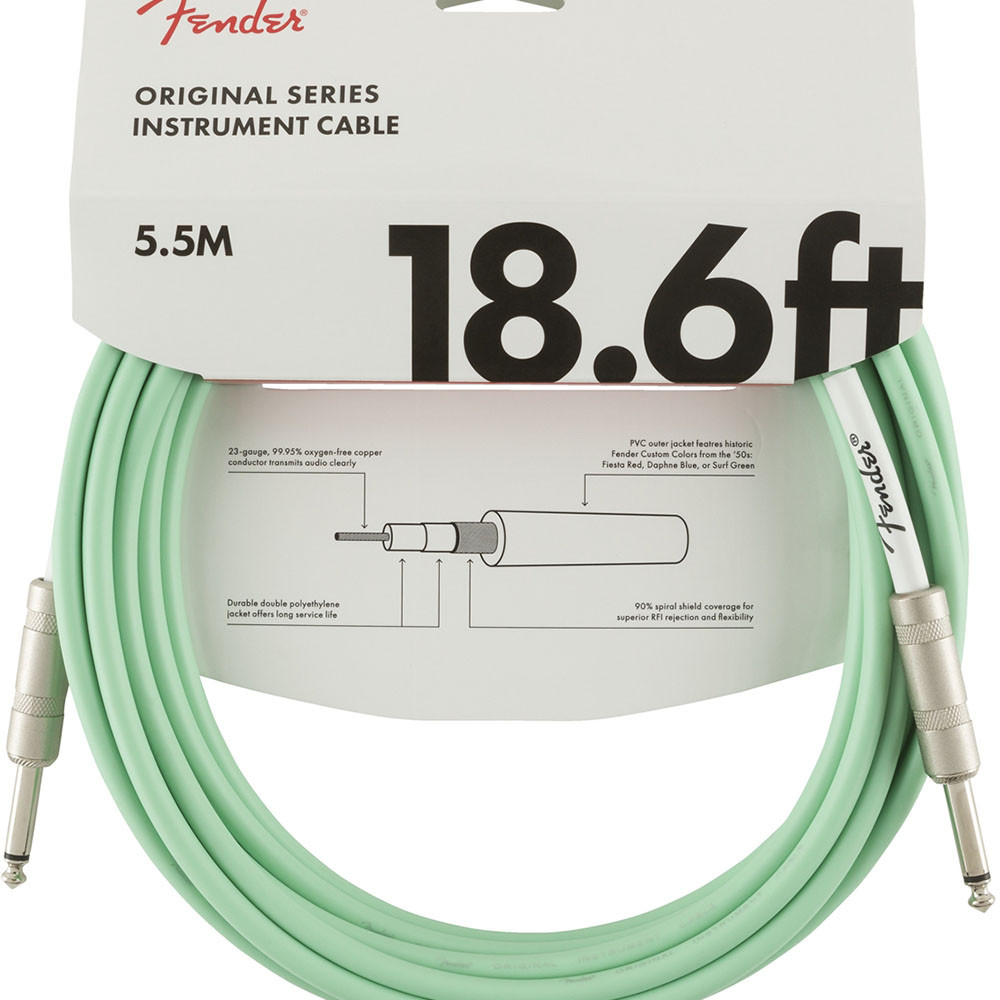 Fender 0990520058 Instrument Cable Original Series 18.6Ft Surf Green
