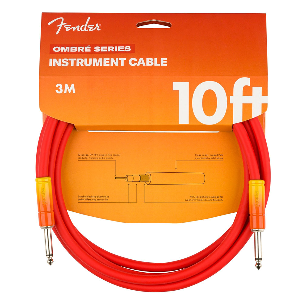 Fender 0990810200 Ombre Instrument Cable Original Series 10Ft Tequilla Sunrise