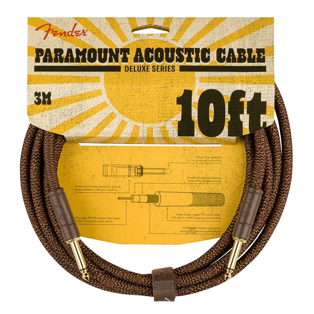 Fender 0990910007 Instrument Cable Paramount Acoustic 10Ft Brown