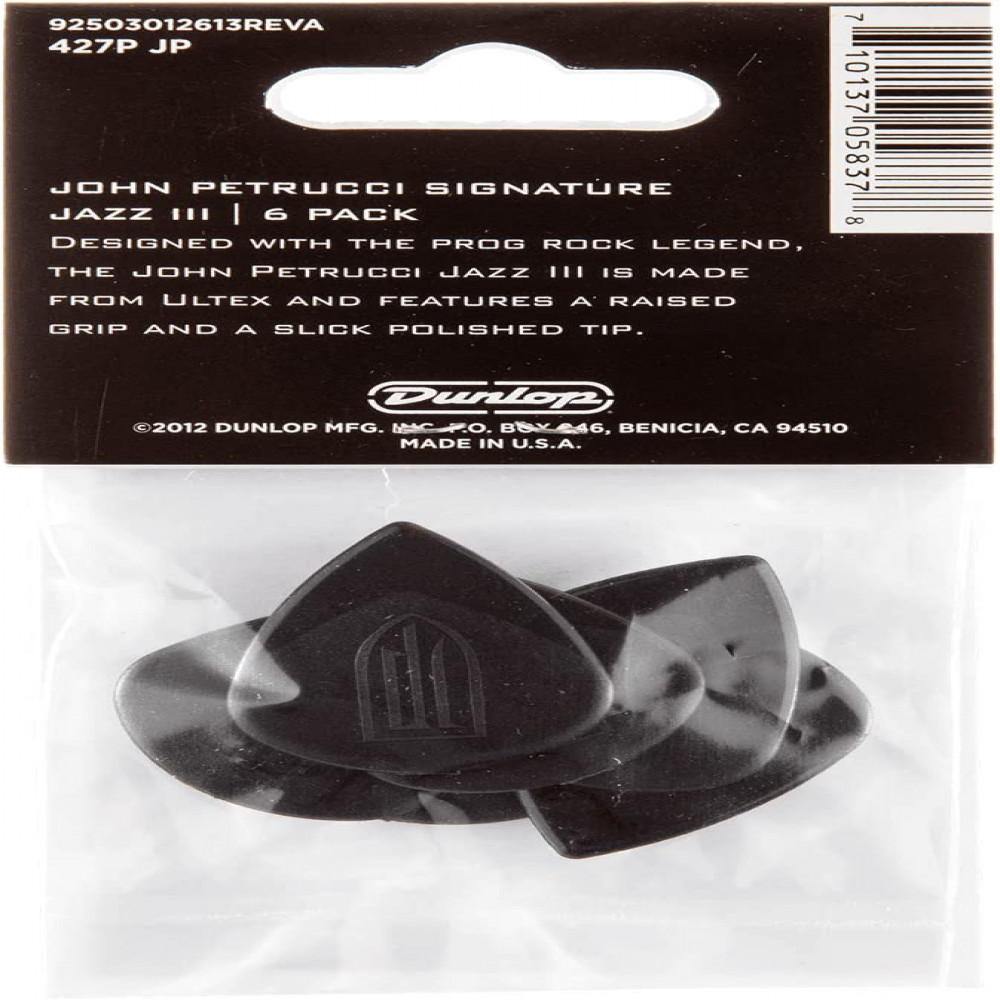 Dunlop 427PJP Guitar Pick John Petrucci Jazz III (6 PK)