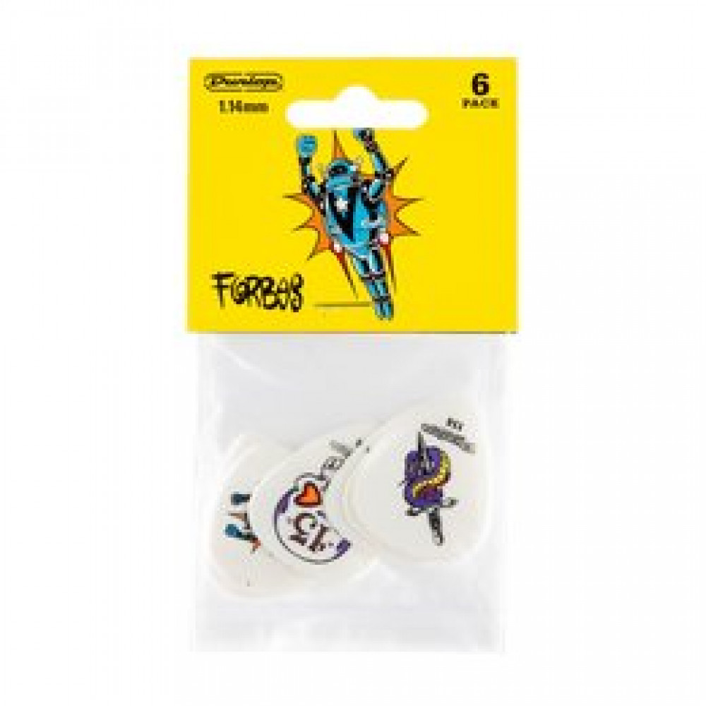 Dunlop BL100P114 Guitar Pick Blackline Standard Forbes S1 1.14mm (6 PK)