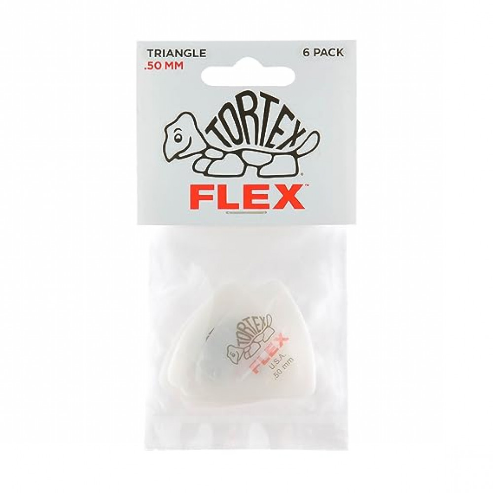 Dunlop 456P050 Guitar Pick Tortex Flex Triangle .50mm (6 PK)