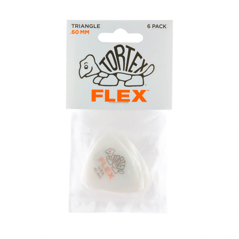 Dunlop 456P060 Guitar Pick Tortex Flex Triangle .60mm (6 PK)