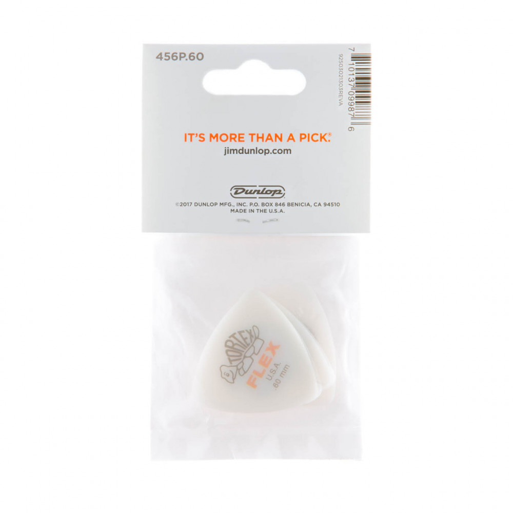 Dunlop 456P060 Guitar Pick Tortex Flex Triangle .60mm (6 PK)