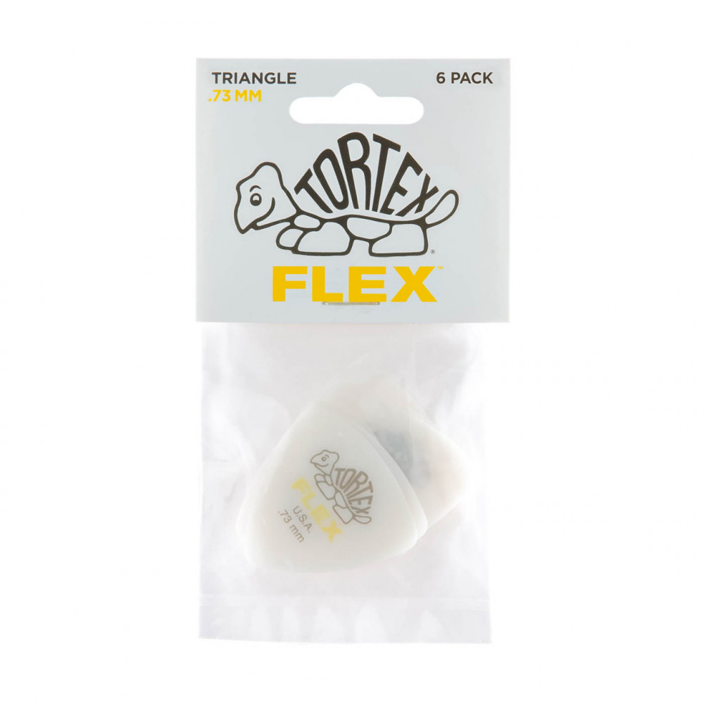 Dunlop 456P073 Guitar Pick Tortex Flex Triangle .73mm (6 PK)