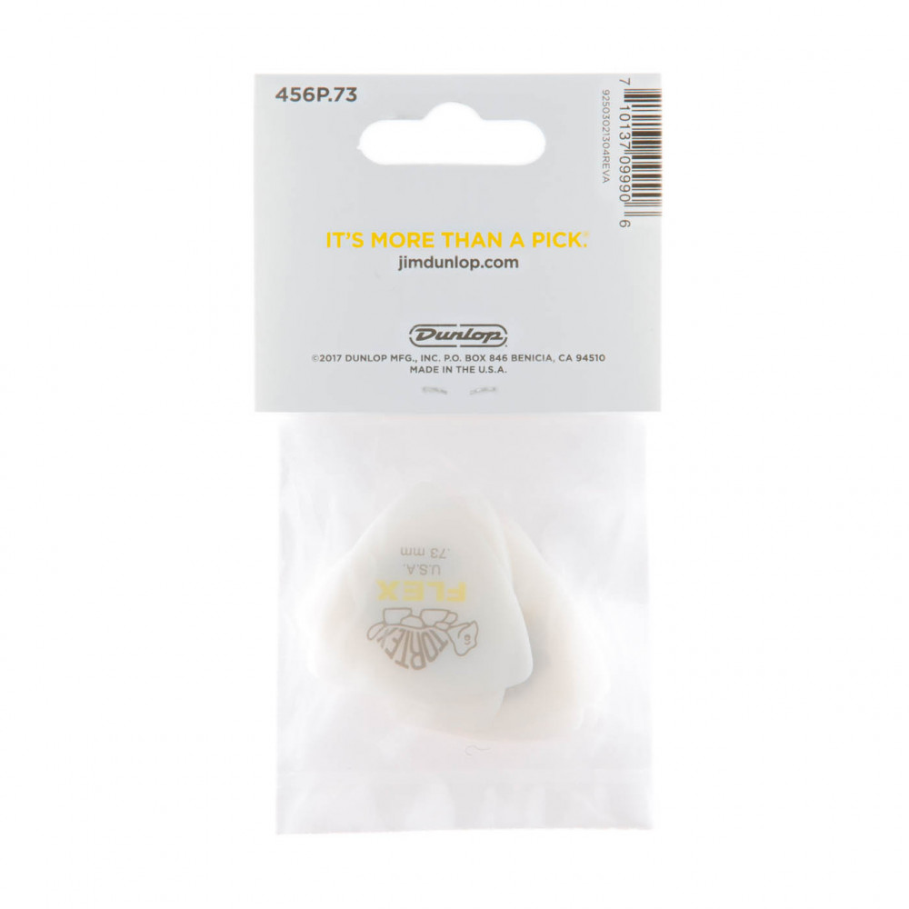 Dunlop 456P073 Guitar Pick Tortex Flex Triangle .73mm (6 PK)