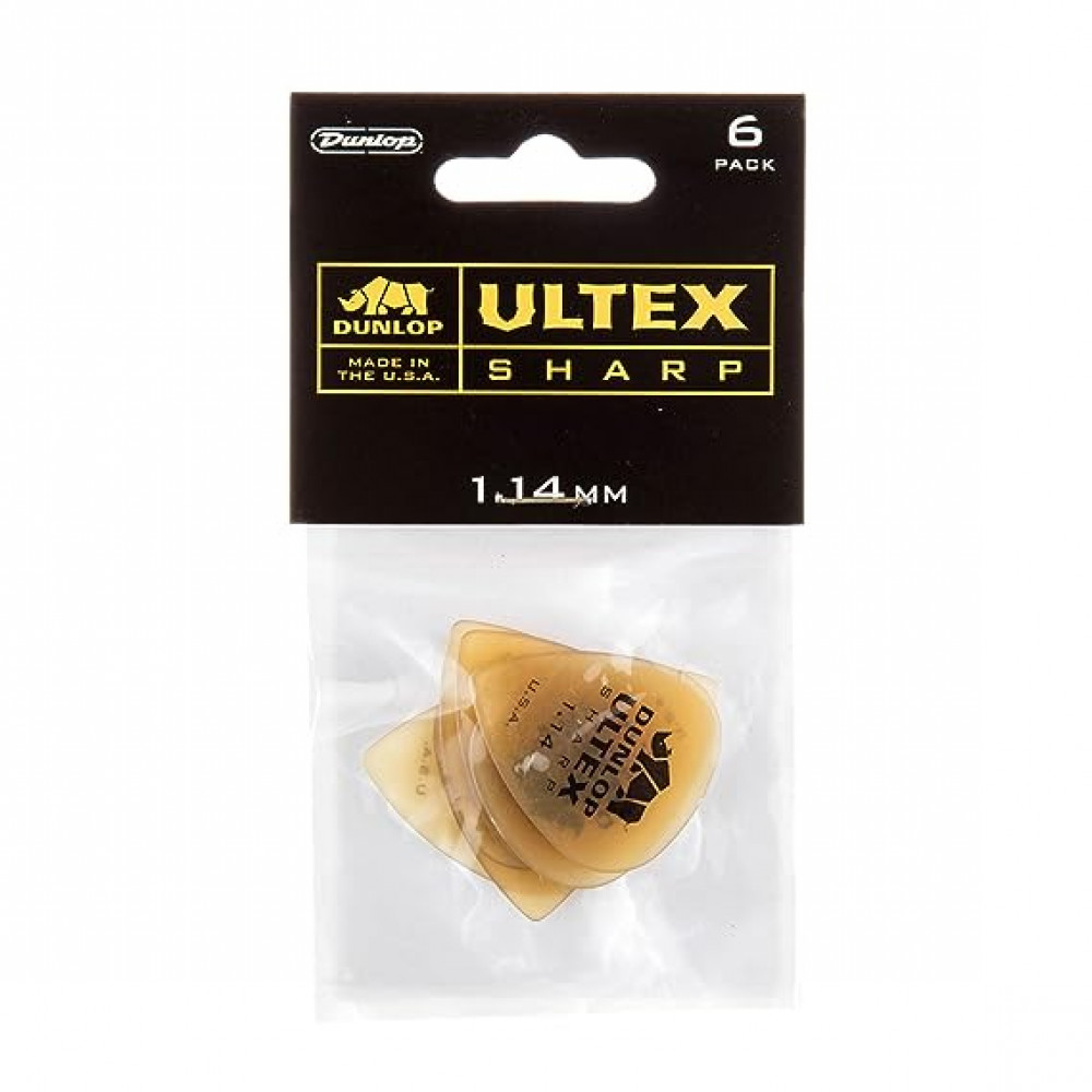 Dunlop 433P114 Guitar Pick Ultex Sharp 1.14mm (6 PK)