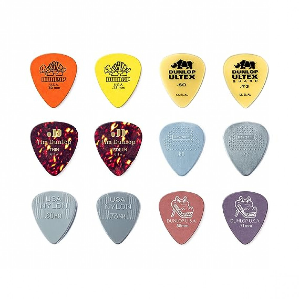 Dunlop PVP101 Guitar Pick Variety Pack Assorted- Light/Medium (12 PK)