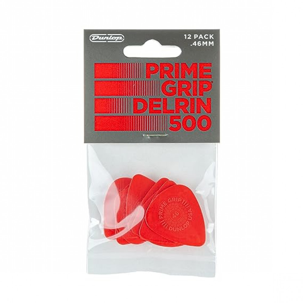 Dunlop 450P046 Guitar Pick Prime Grip Delrin 500 .46mm (12 PK)