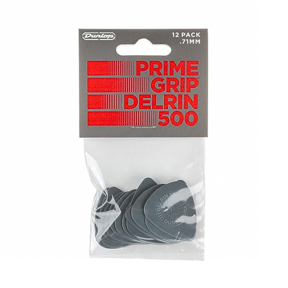 Dunlop 450P071 Guitar Pick Prime Grip Delrin 500 .71mm (12 PK)