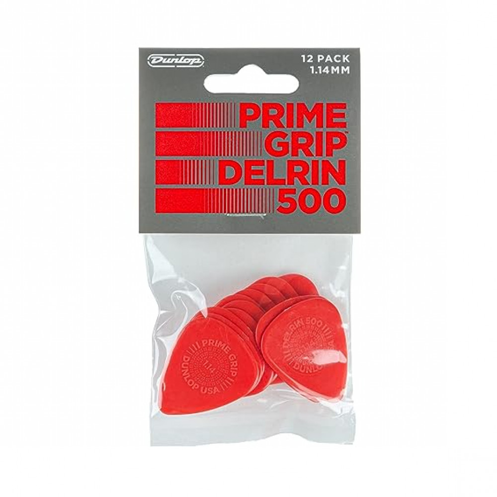 Dunlop 450P114 Guitar Pick Prime Grip Delrin 500 1.14mm (12 PK)