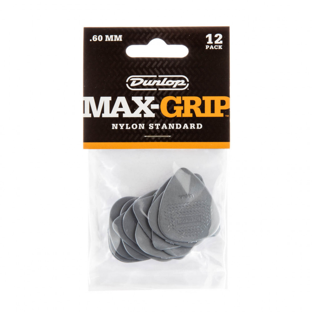 Dunlop 449P060 Guitar Pick Nylon Max Grip Standard .60mm (12 PK)