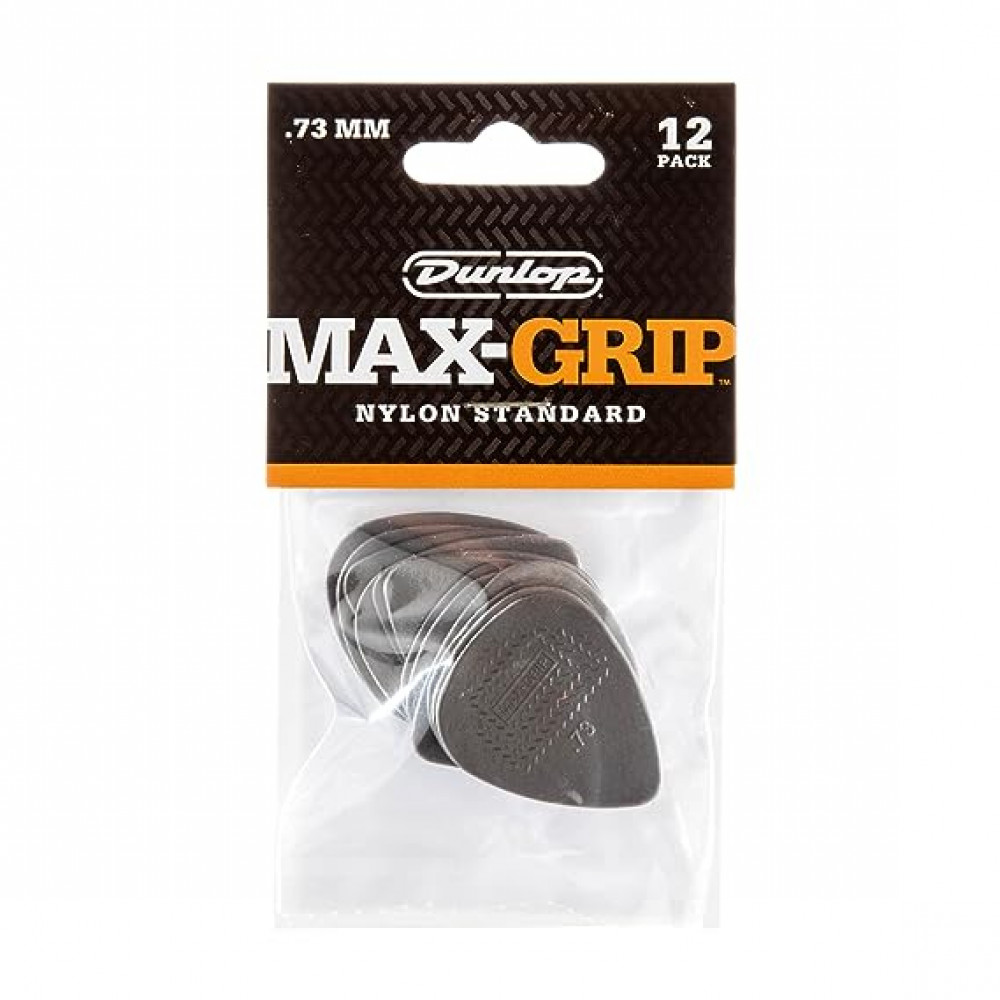 Dunlop 449P073 Guitar Pick Nylon Max Grip Standard .73mm (12 PK)