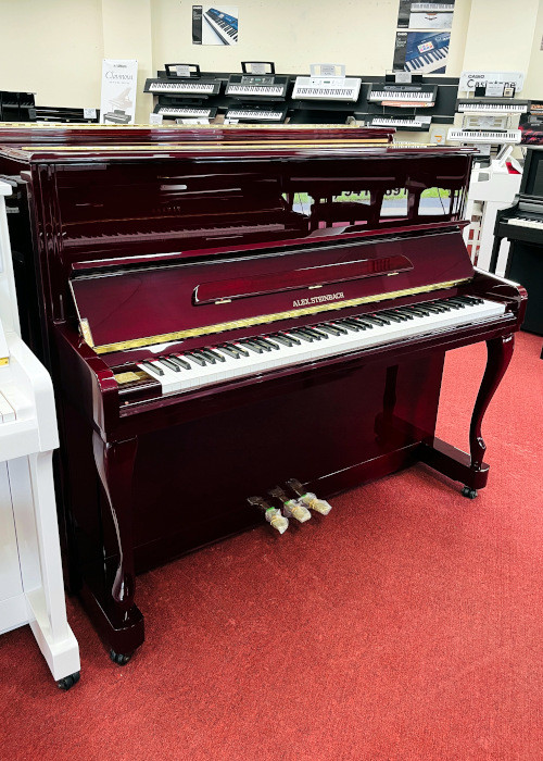B Steiner Upright Piano JS121FD Mahogany High Polished