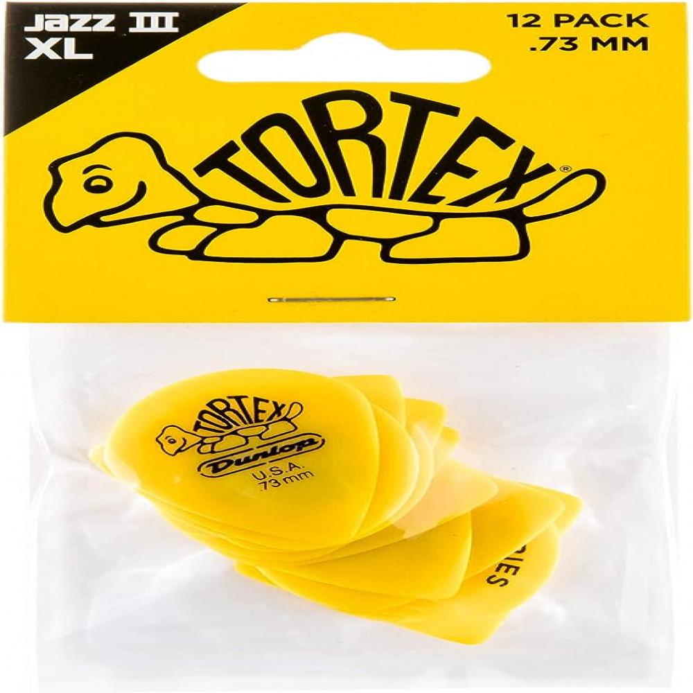 Dunlop 498P073 Guitar Pick Tortex Jazz III XL .73mm (12 PK)