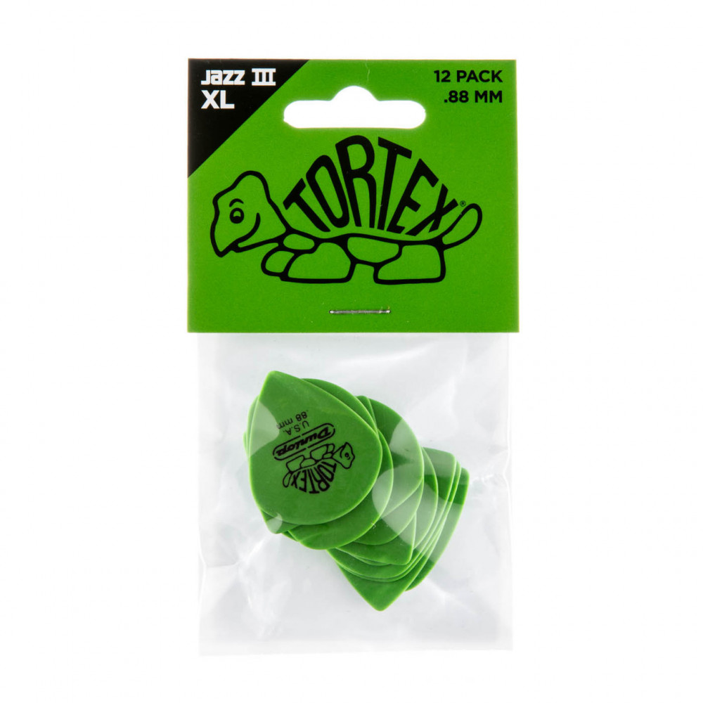 Dunlop 498P088 Guitar Pick Tortex Jazz III XL .88mm (12 PK)