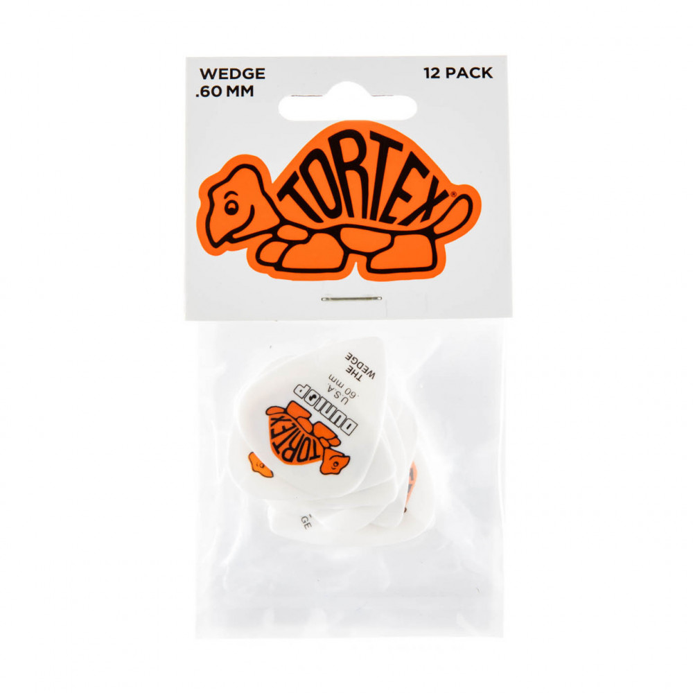 Dunlop 424P060 Guitar Pick Tortex Wedge .60mm (12 PK)