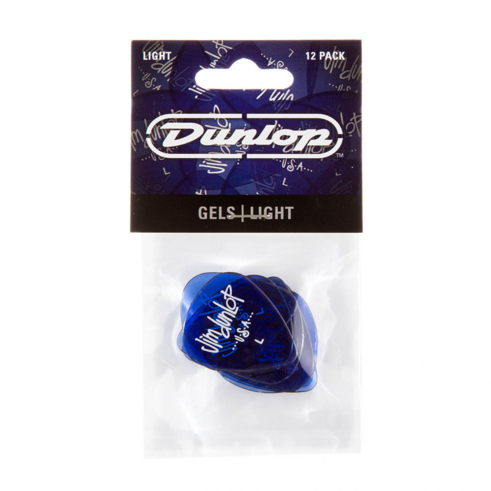 Dunlop 486PLT Guitar Pick Gels Blue- Light (12 PK)