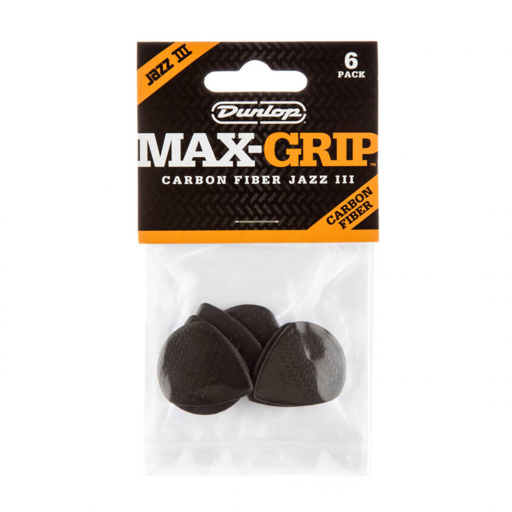 Dunlop 471R3C Guitar Pick Nylon Max Grip Jazz III (24 PK)