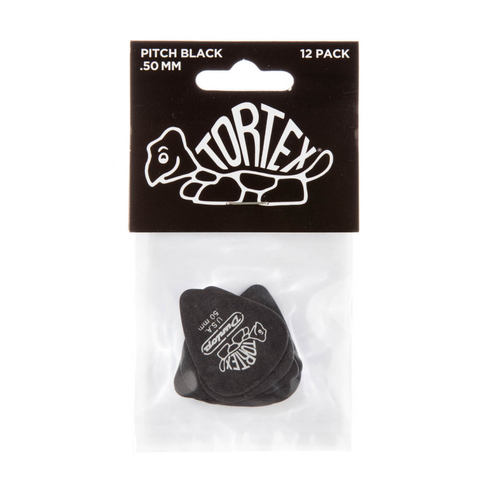 Dunlop 488R050 Guitar Pick Tortex Pitch Black Standard .50mm (72 PK)