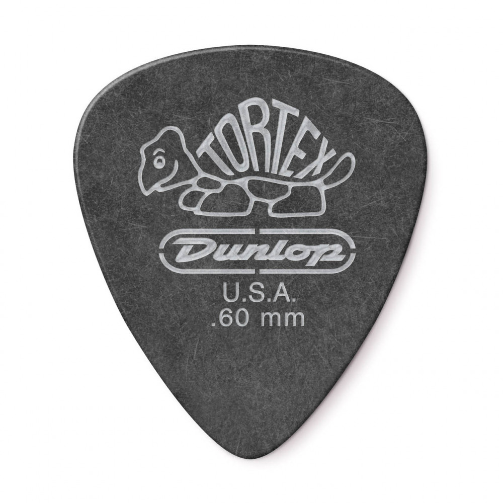 Dunlop 488R060 Guitar Pick Tortex Pitch Black Standard .60mm (72 PK)