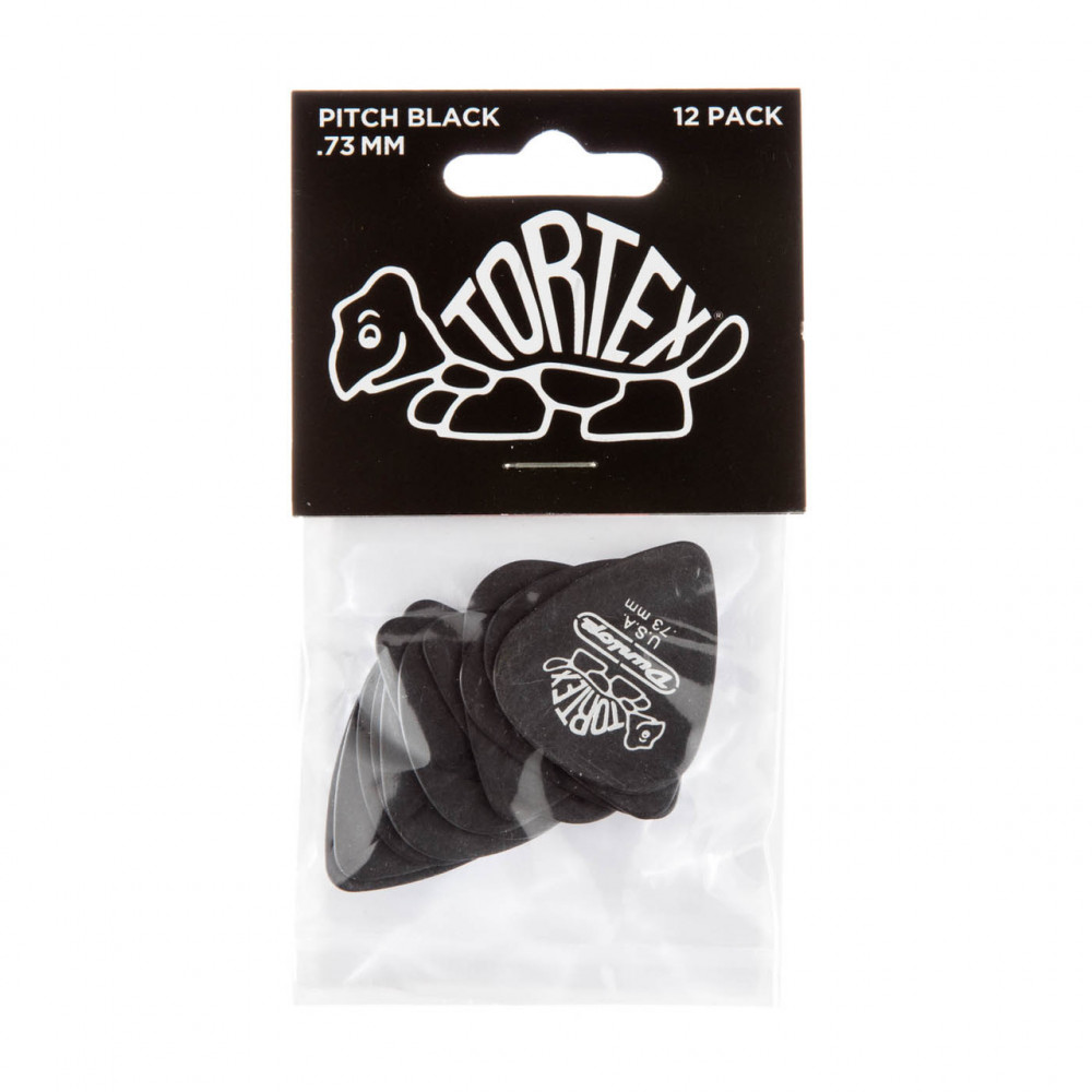 Dunlop 488R073 Guitar Pick Tortex Pitch Black Standard .73mm (72 PK)