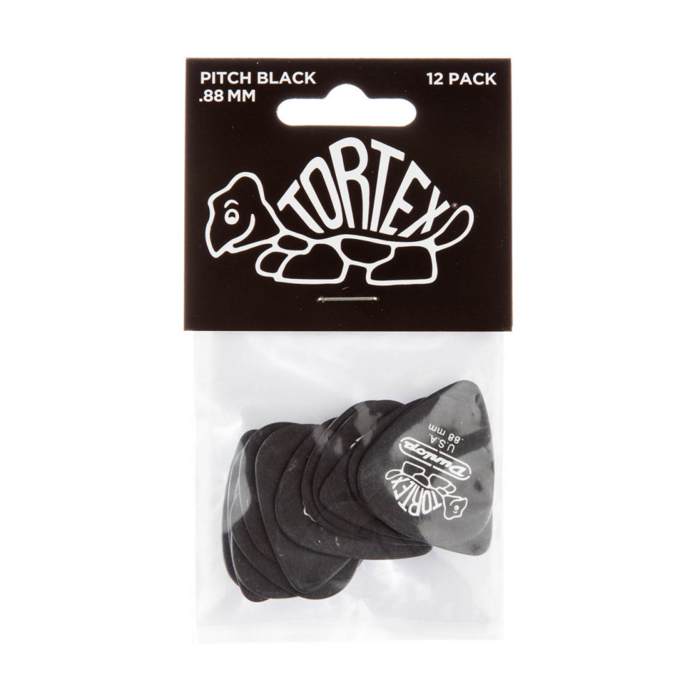 Dunlop 488R088 Guitar Pick Tortex Pitch Black Standard .88mm (72 PK)