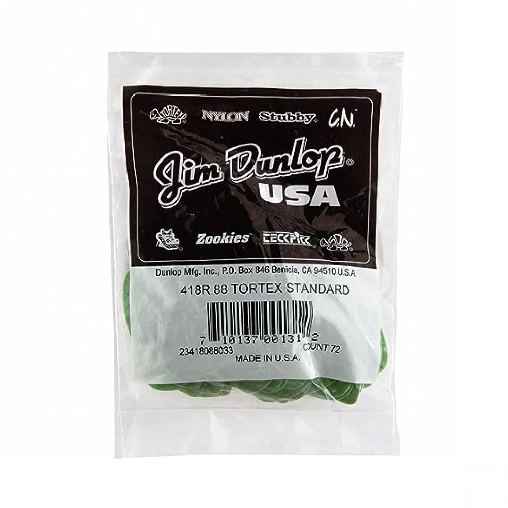 Dunlop 418R088 Guitar Pick Tortex Standard .88mm (72 PK)
