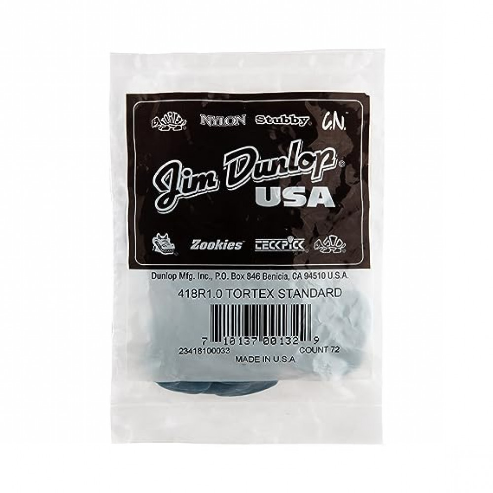 Dunlop 418R100 Guitar Pick Tortex Standard 1mm (72 PK)