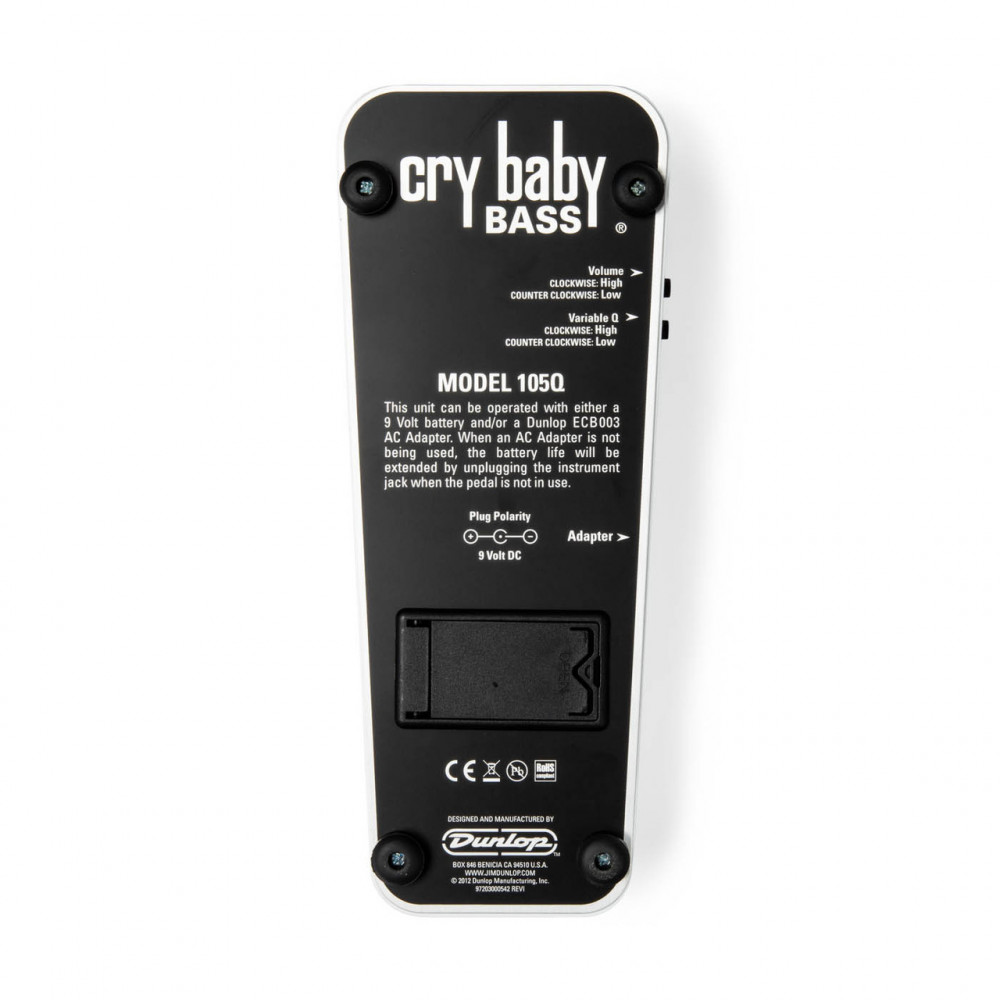 Dunlop 105Q Cry Baby Bass Wah Pedal White