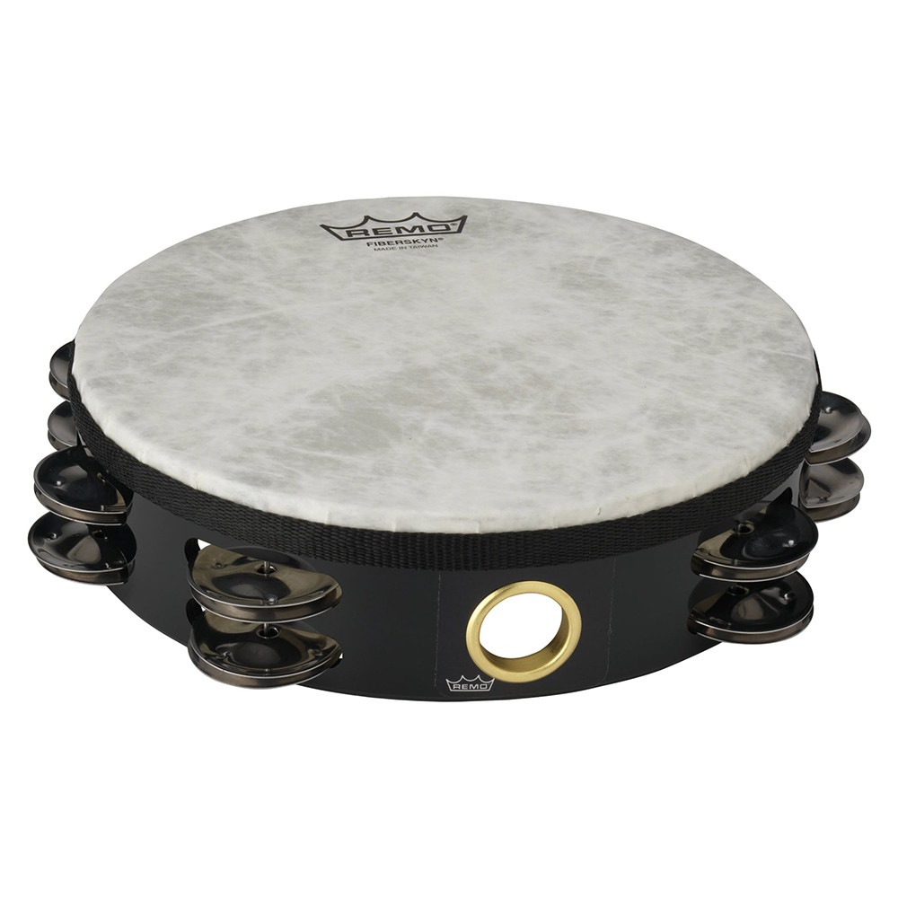 Remo TA-5208-70 8" Quadura Black Fiberskyn Tambourine Drum