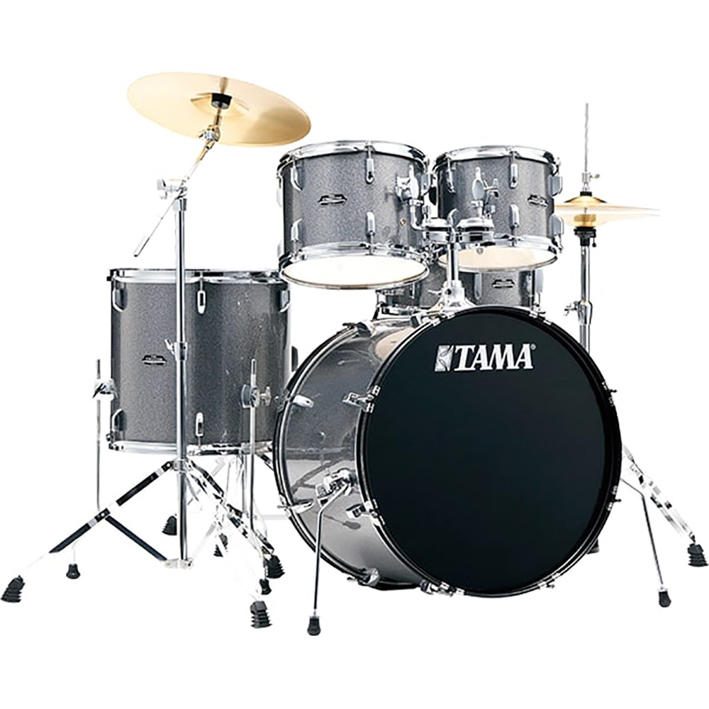 Tama ST52H5C-CSS 22" Stagestar Bass Cosmic Silver Sparkle Drum Kit with Hardware, Throne & Cymbals