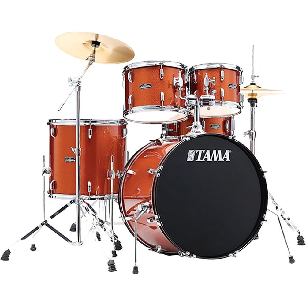 Tama ST52H5C-SCP 22" Stagestar Bass Scorched Copper Sparkle Drum Kit with Hardware, Throne & Cymbals