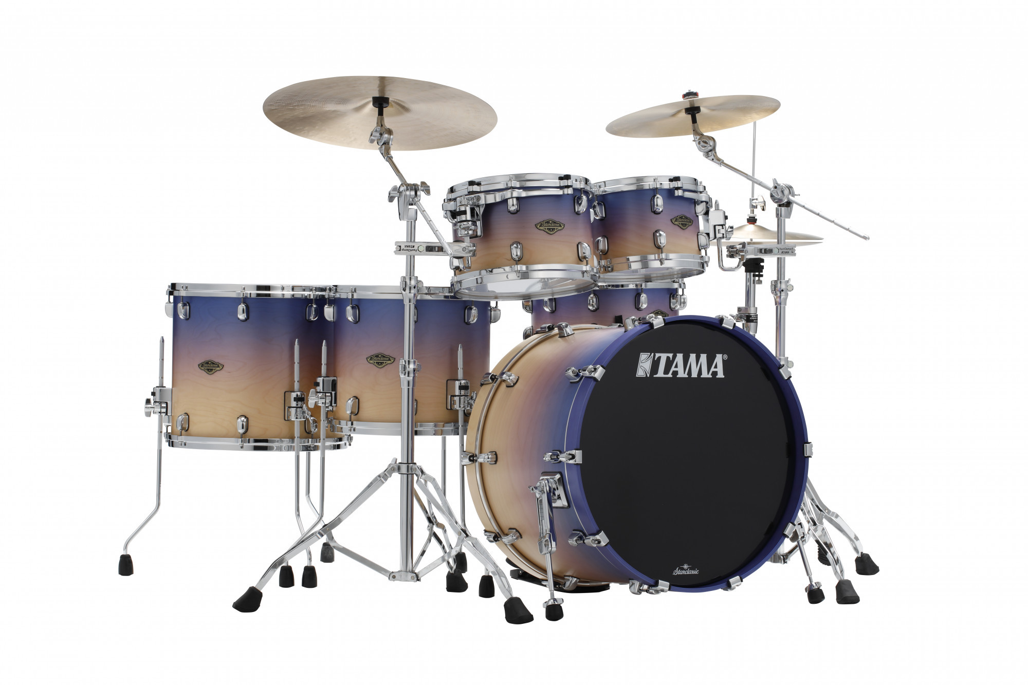 Tama WBS52RZS-SAF + WBSS55-SAF 22" 6pc Starclassic Walnut/Birch Satin Purple Atmosphere Fade Drum Kit