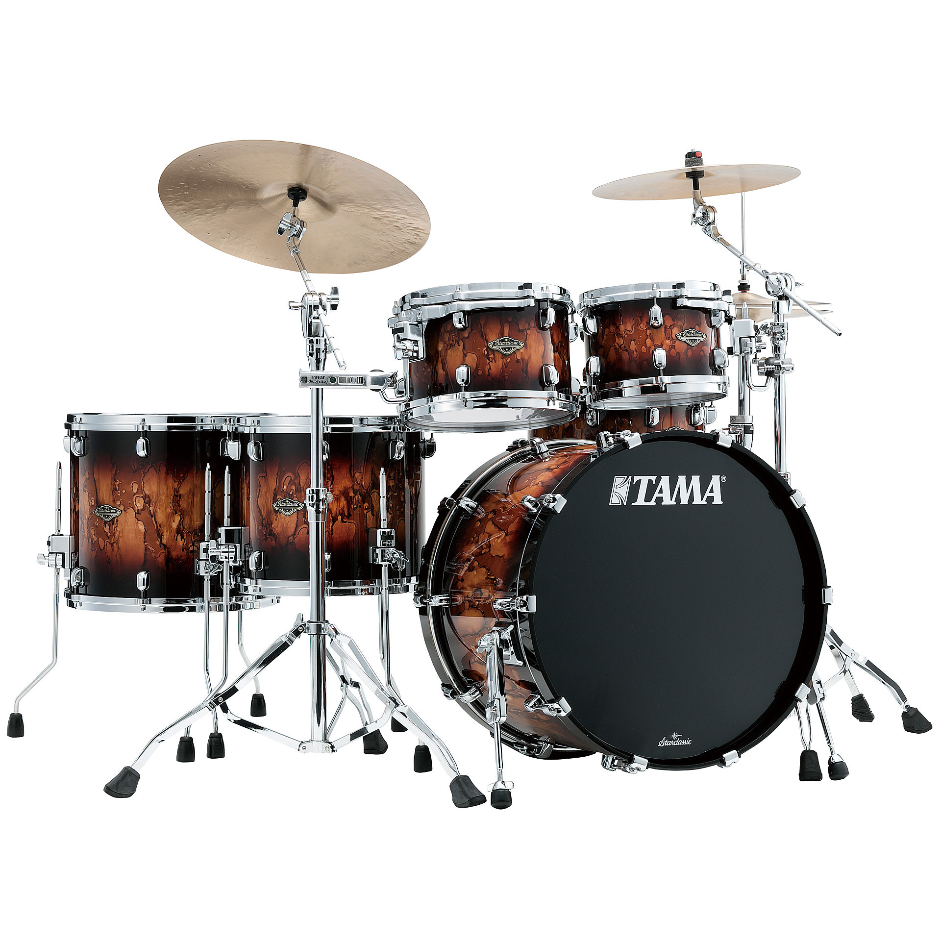 Tama WBS52RZS-MBR + WBSS55-MBR 22" 6pc Starclassic Walnut/Birch Molten Brown Burst Drum Kit