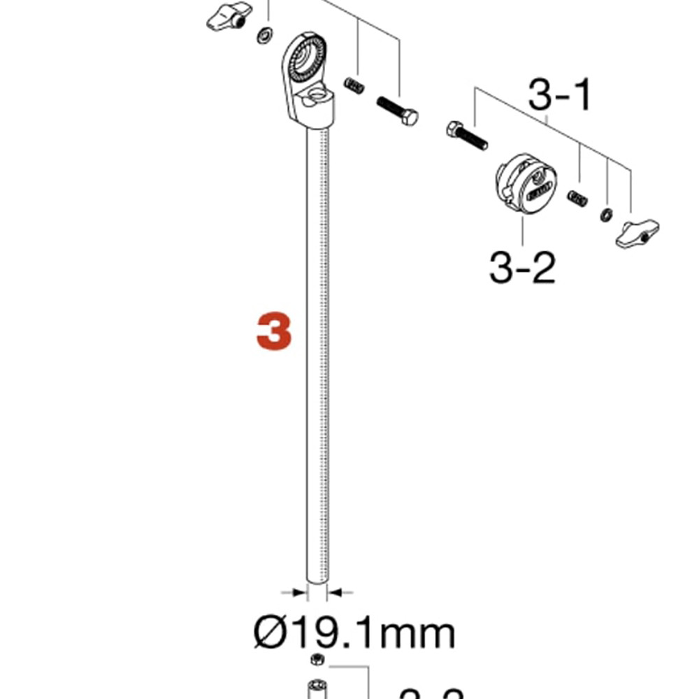 Tama HC73BW - 3 Upper Tube Cymbal Stand Assembly