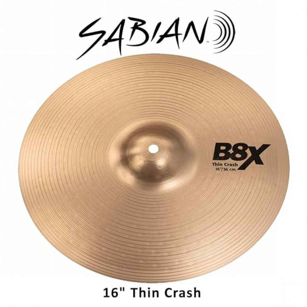 Sabian 41606X B8X 16" Series Thin Crash Cymbal