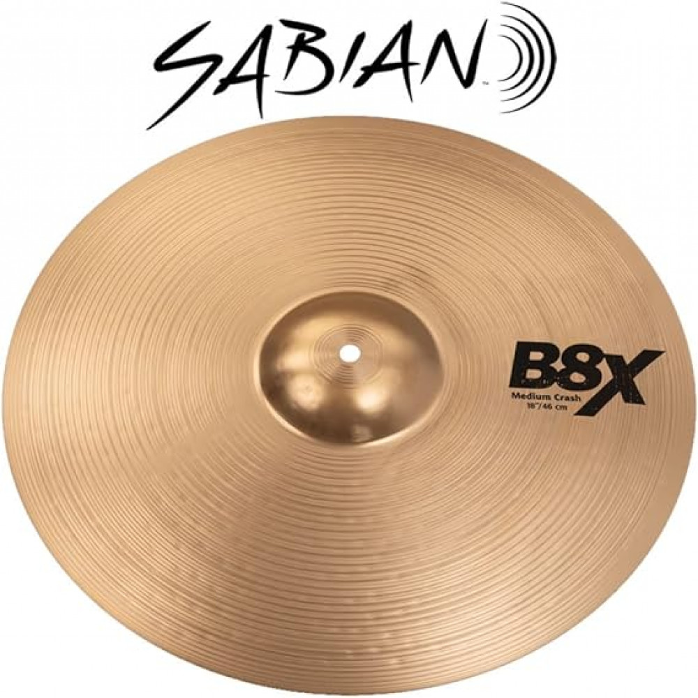 Sabian 41808X B8X 18" Series Medium Crash Cymbal