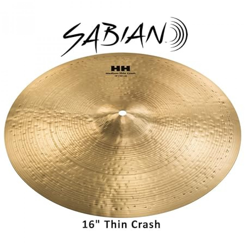 Sabian 11607B HH 16" Series Medium Thin Crash Brilliant Finish Cymbal
