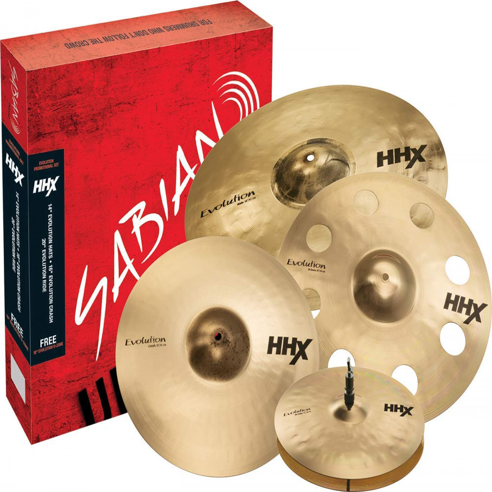 Sabian 15005XEBP HHX 14HH/16C/20R+18C Series Evolution Promotional Set Cymbal