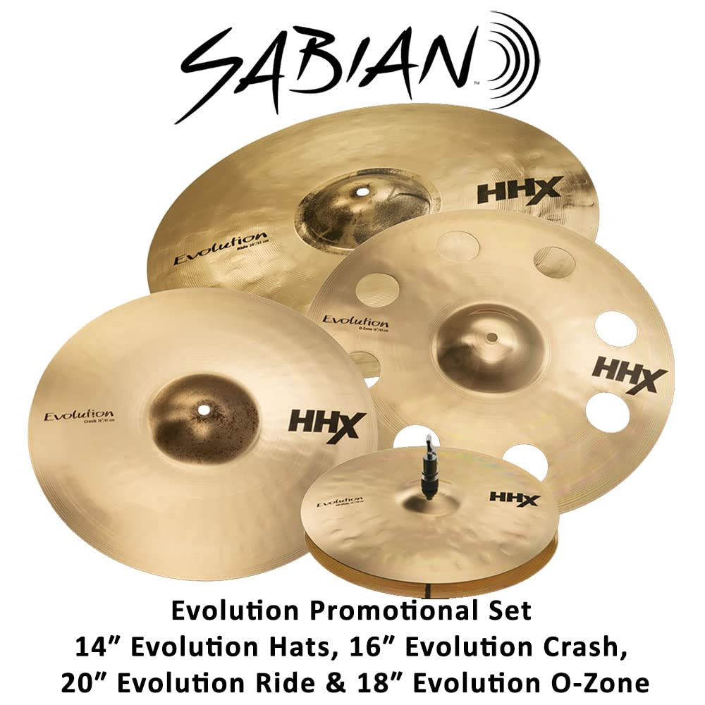 Sabian 15005XEBP HHX 14HH/16C/20R+18C Series Evolution Promotional Set Cymbal