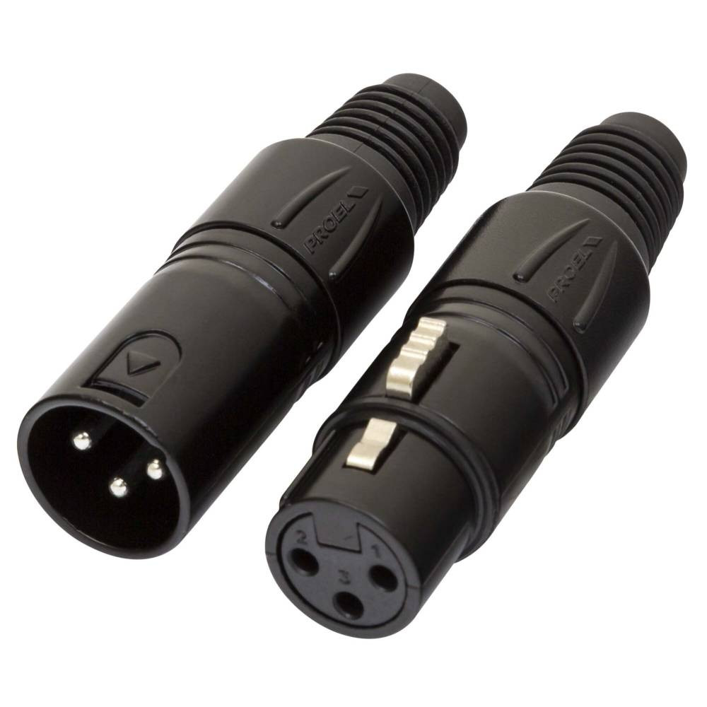 Proel XLR3MVPRON 3-Pole XLR Cable Mount Male Black Socket