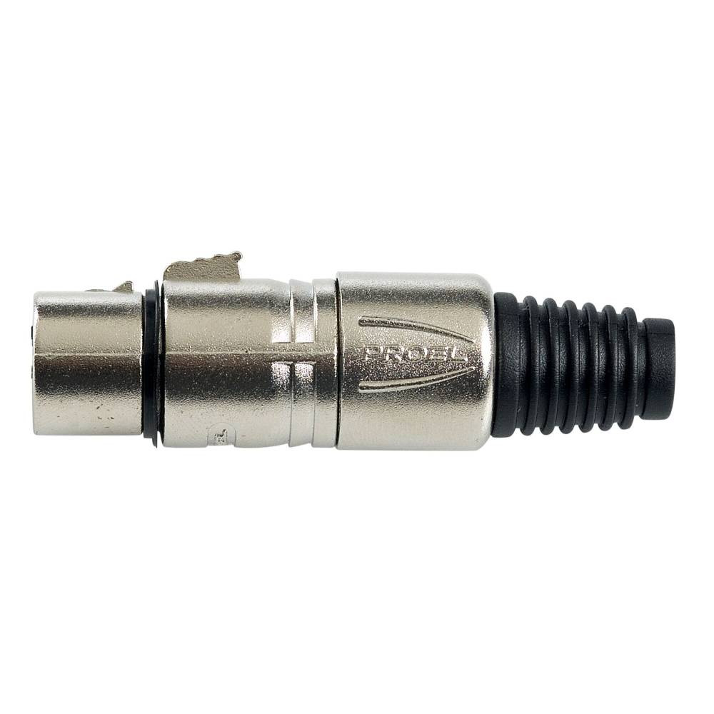 Proel XLR3FVPRO 4pc Professional 3P XLR Cable Mount Female Silver Socket