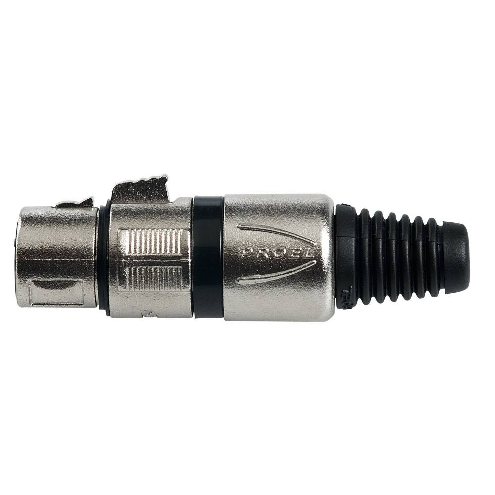 Proel XLR3FVPROBK Professional 3-Pole XLR Cable Mount Female Socket