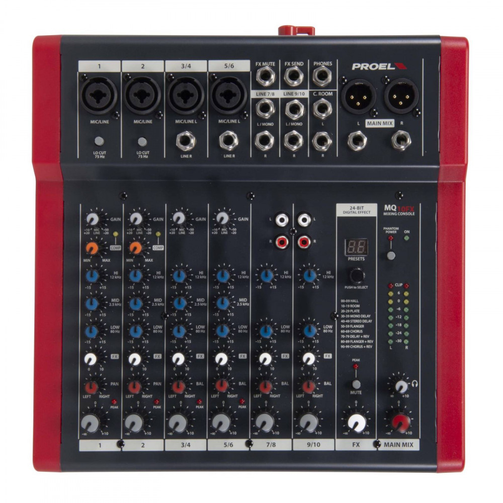 Proel MQ10FX MQ Series 10-Channel Compact Mixer with FX
