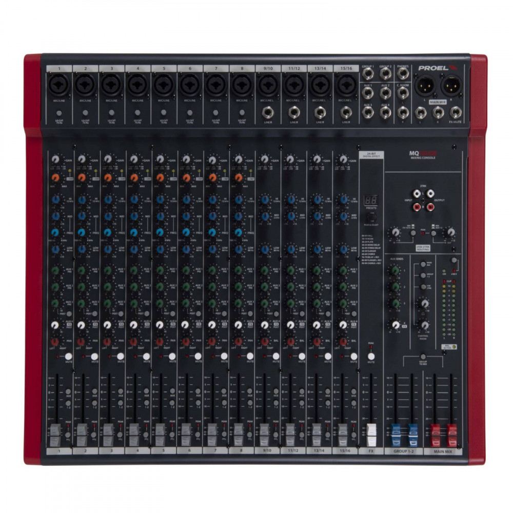 MQ16USB Compact 16 Channels Audio Mixer with FX and USB