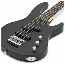 ESP B10 Maple Engineered Hardwood Double Cutaway Black Satin Bass Guitar
